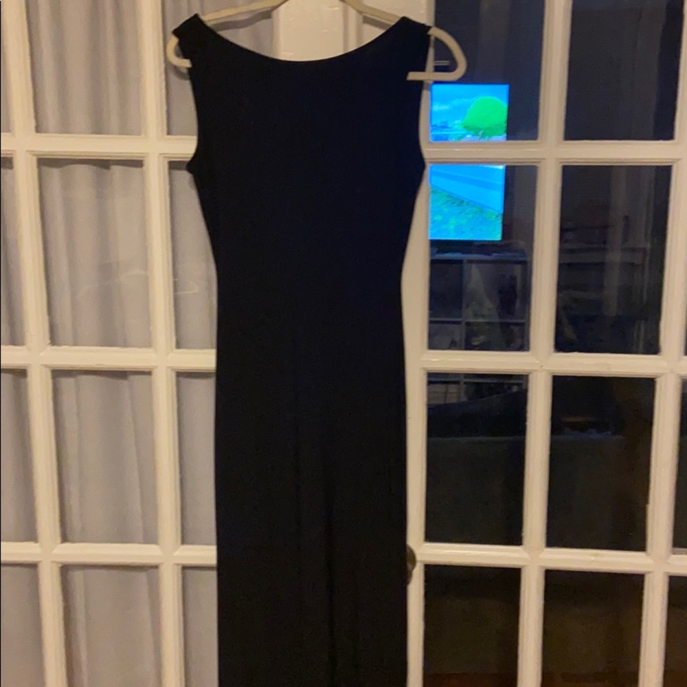 Elegant Long Black Dress with mesh